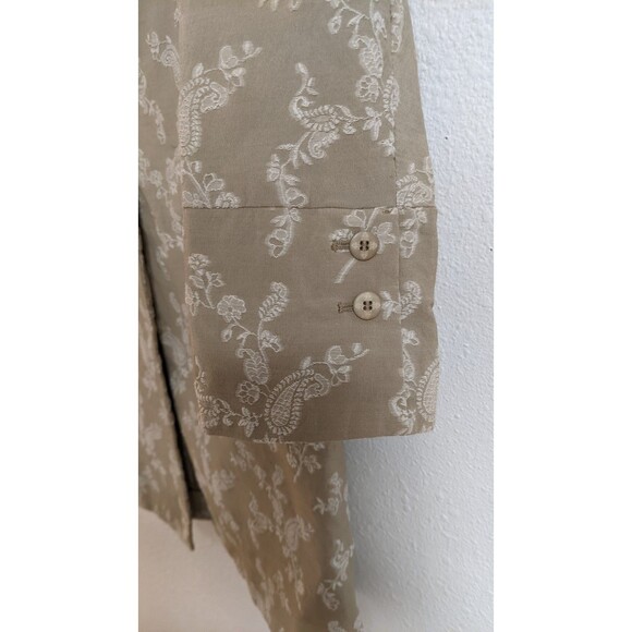 Piazza Sempione Duster Length Embroidered Floral/Paisley Cotton Blend Coat 44/8 - Picture 9 of 15